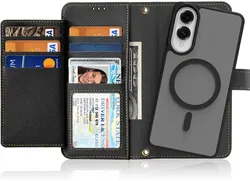 Dux Ducis Lawa Samsung Galaxy S25 Edge Hoesje 2-in-1 Wallet Case MagSafe Zwart afbeelding