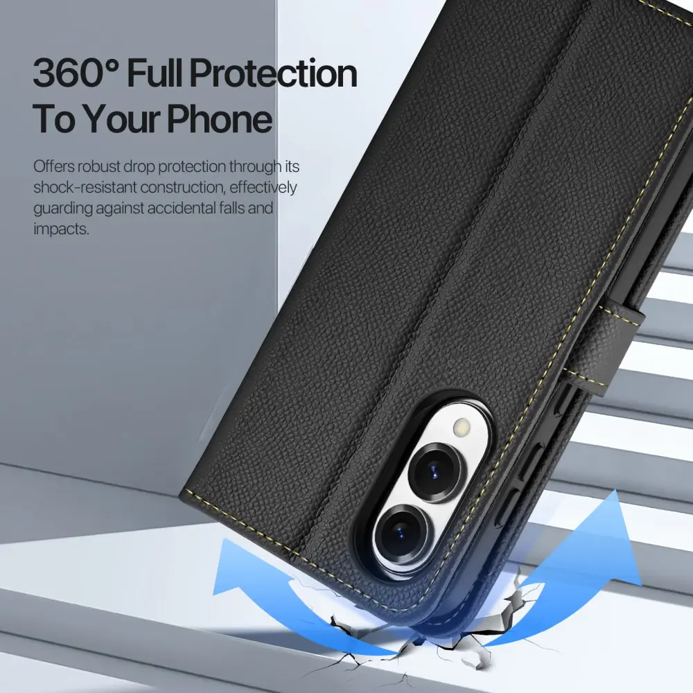 Dux Ducis Lawa Samsung Galaxy S25 Edge Hoesje 2-in-1 Wallet Case MagSafe Zwart afbeelding 10
