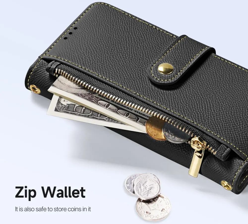 Dux Ducis Lawa Samsung Galaxy S25 Edge Hoesje 2-in-1 Wallet Case MagSafe Zwart afbeelding 8