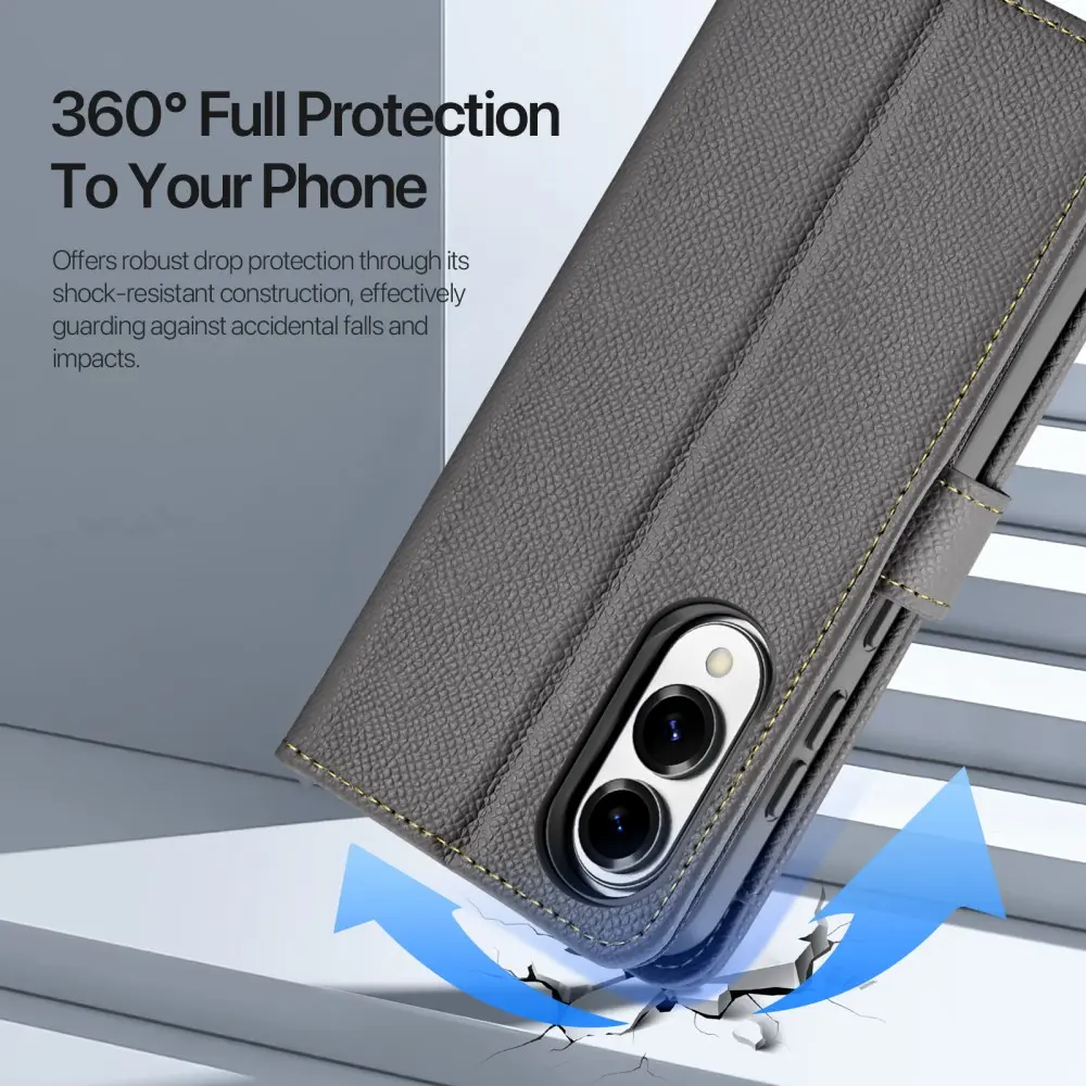 Dux Ducis Lawa Samsung Galaxy S25 Edge Hoesje 2-in-1 Wallet Case MagSafe Grijs afbeelding 10