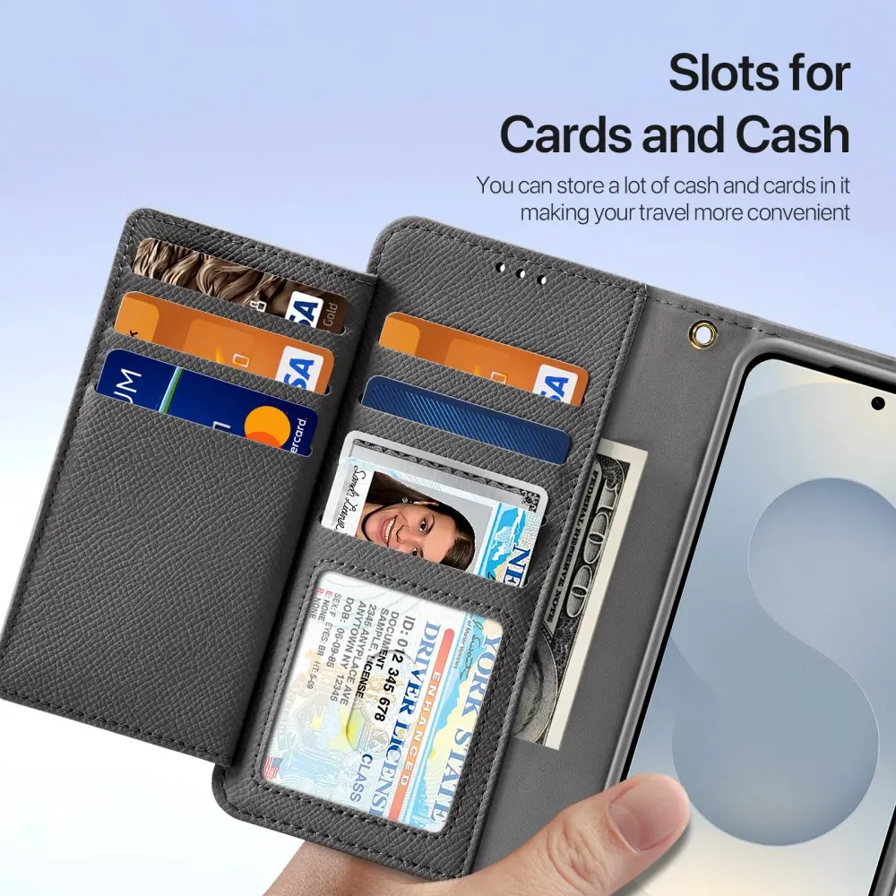 Dux Ducis Lawa Samsung Galaxy S25 Edge Hoesje 2-in-1 Wallet Case MagSafe Grijs afbeelding 7