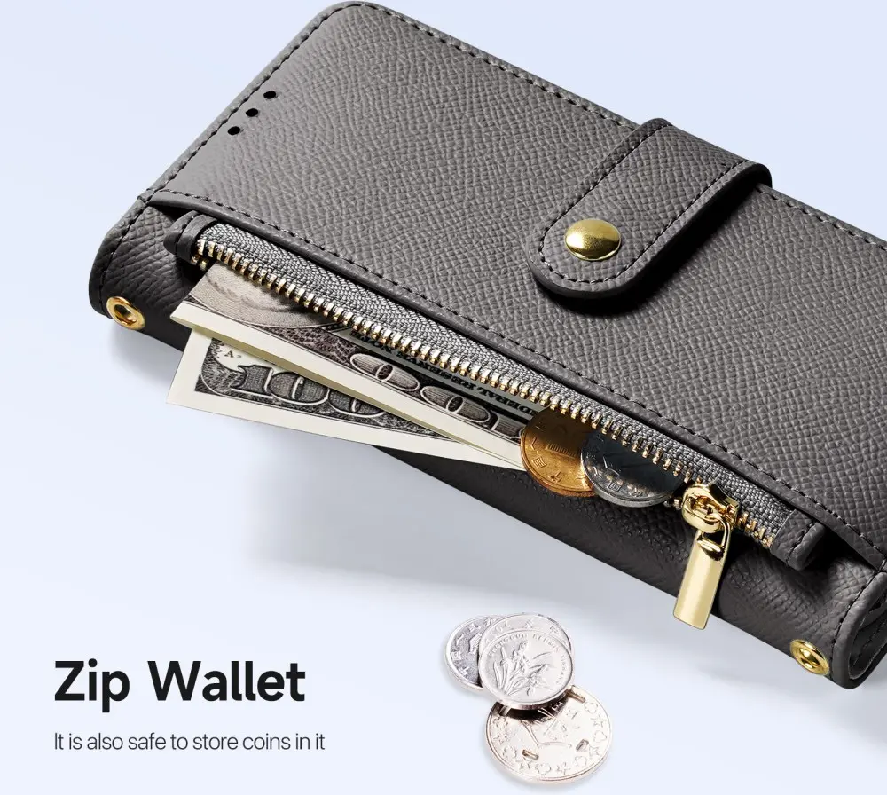 Dux Ducis Lawa Samsung Galaxy S25 Edge Hoesje 2-in-1 Wallet Case MagSafe Grijs afbeelding 8
