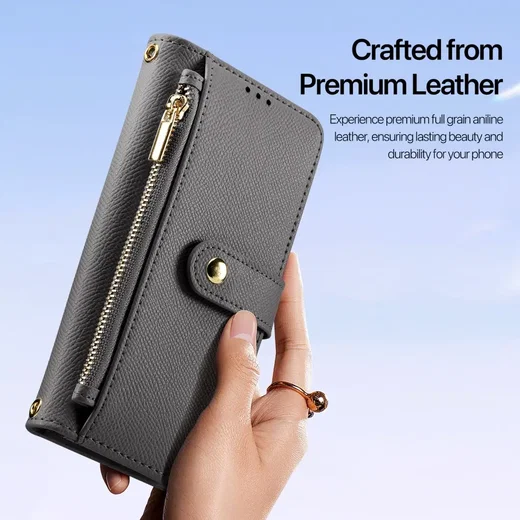 Dux Ducis Lawa Samsung Galaxy S25 Edge Hoesje 2-in-1 Wallet Case MagSafe Grijs afbeelding 9