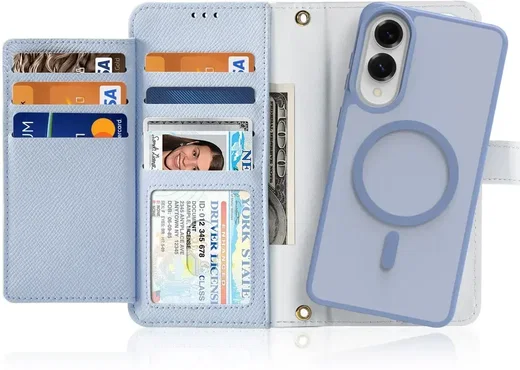 Dux Ducis Lawa Samsung Galaxy S25 Edge Hoesje 2-in-1 Wallet Case MagSafe Blauw afbeelding 1