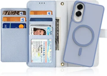 Dux Ducis Lawa Samsung Galaxy S25 Edge Hoesje 2-in-1 Wallet Case MagSafe Blauw