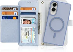 Dux Ducis Lawa Samsung Galaxy S25 Edge Hoesje 2-in-1 Wallet Case MagSafe Blauw afbeelding