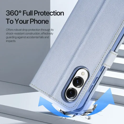 Dux Ducis Lawa Samsung Galaxy S25 Edge Hoesje 2-in-1 Wallet Case MagSafe Blauw afbeelding 10
