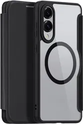 Dux Ducis Skin X Pro Samsung Galaxy S25 Edge Hoesje MagSafe Book Case Zwart afbeelding