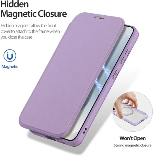 Dux Ducis Skin X Pro Samsung Galaxy S25 Edge Hoesje MagSafe Book Case Paars afbeelding 5