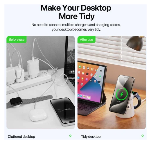 Duzzona W23 5-in-1 Draadloze MagSafe Oplader 15W met Bluetooth Speaker afbeelding 6