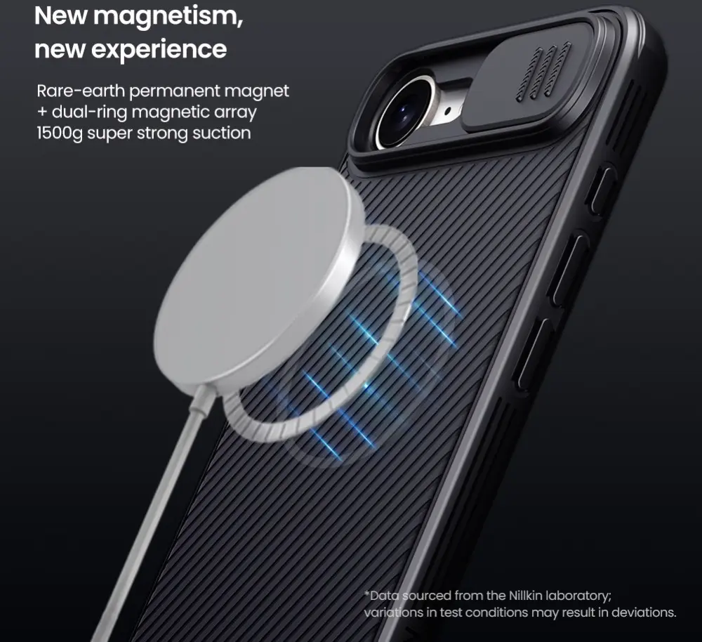Nillkin CamShield MagSafe iPhone 17e / 16e Hoesje Camera Slider Back Cover Zwart afbeelding 3