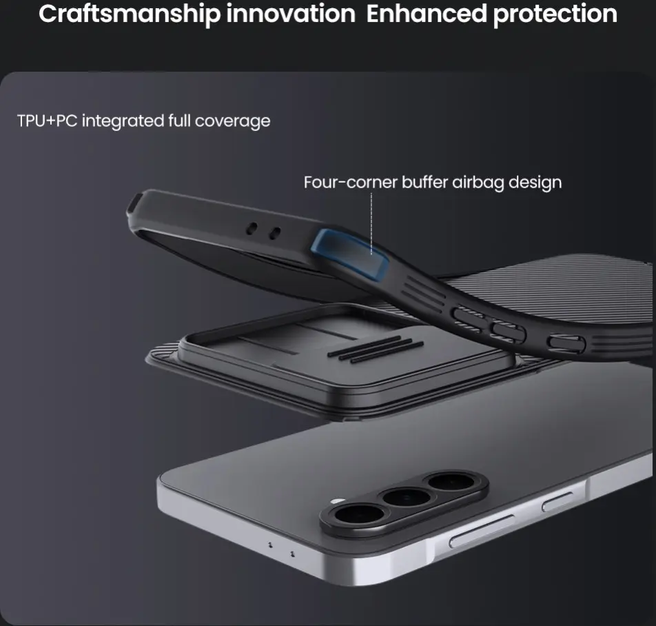 Nillkin CamShield Samsung Galaxy A56 Hoesje met Camera Slider Back Cover Zwart afbeelding 6