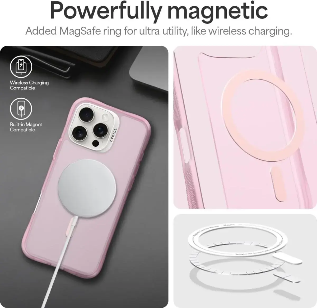Spigen Cyrill Ultra Sheer Apple iPhone 16 Pro Hoesje met MagSafe Roze afbeelding 6