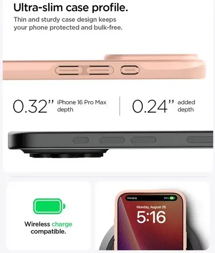 Spigen Thin Fit MagFit Apple iPhone 16 Pro Max Hoesje MagSafe Roze afbeelding 4
