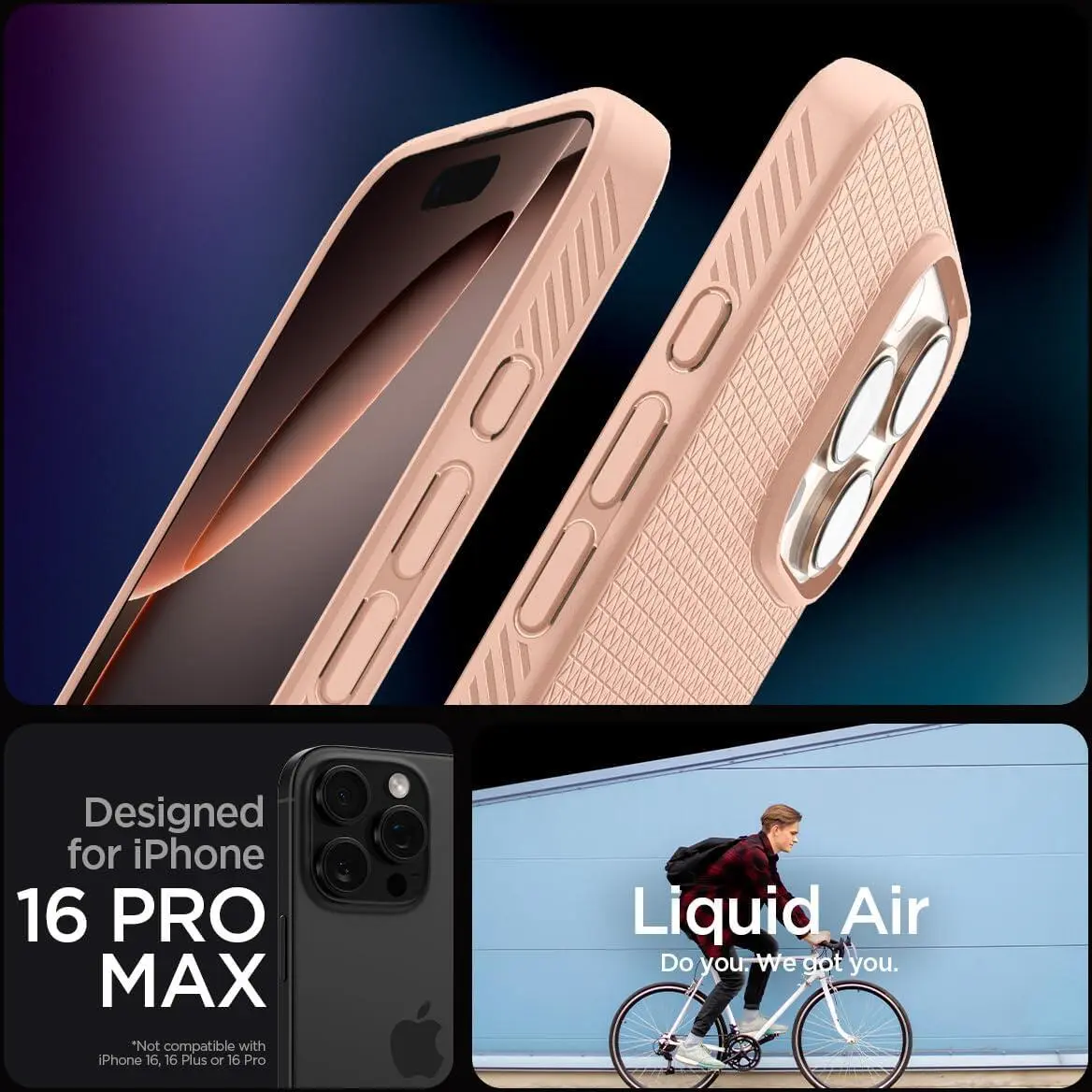 Spigen Liquid Air Apple iPhone 16 Pro Max Hoesje Back Cover Roze afbeelding 2