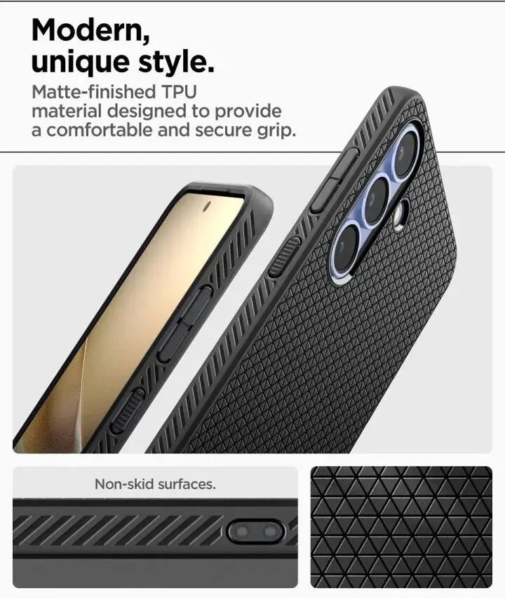 Spigen Liquid Air Samsung Galaxy S25 Plus Hoesje Back Cover Matte Zwart afbeelding 5
