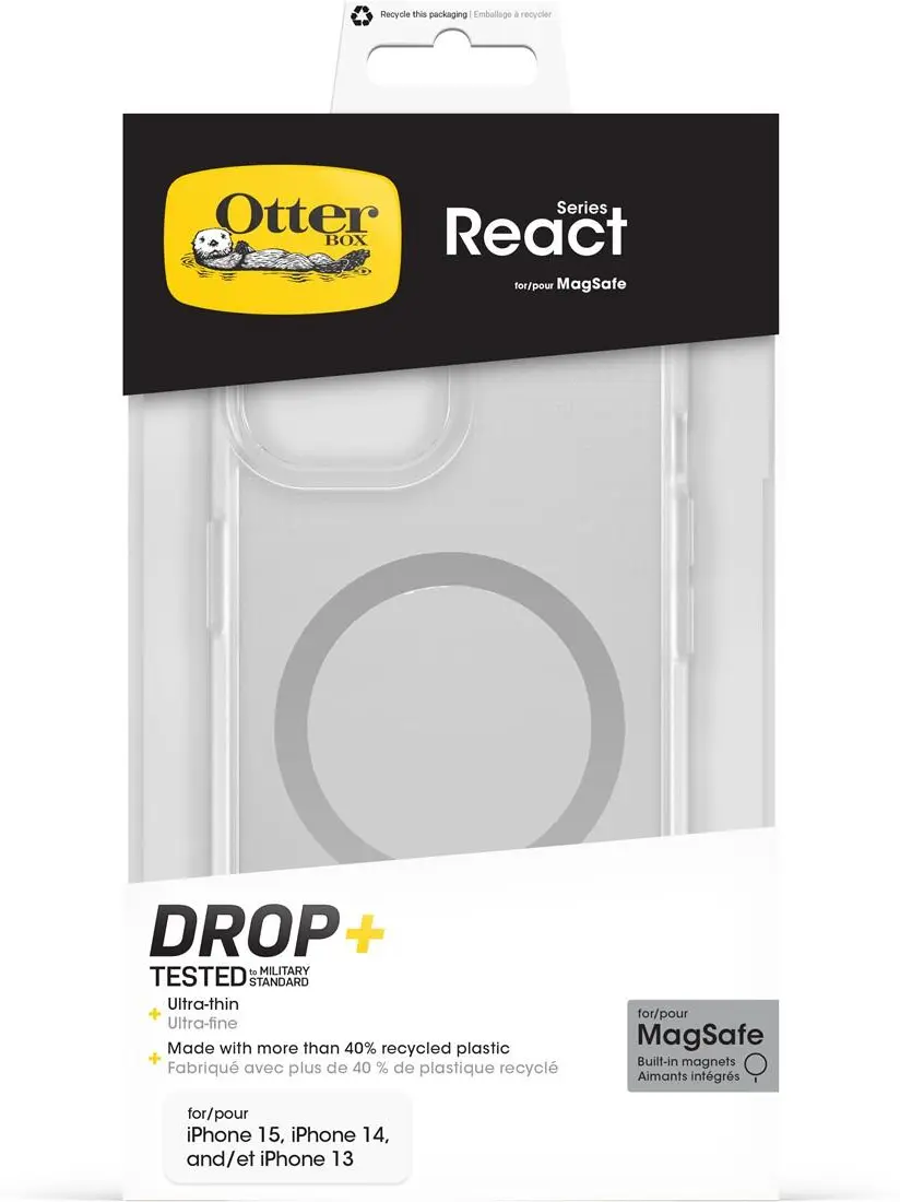 OtterBox React MagSafe Apple iPhone 17e/16e/15/14/13 Hoesje Back Cover Transpant afbeelding 5
