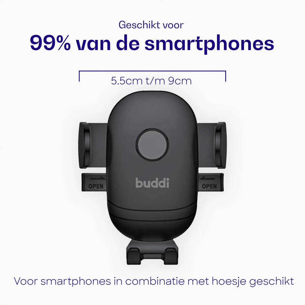 Buddi Way Universele Telefoonhouder Auto met Oplader voor Dashboard/Raam afbeelding 2