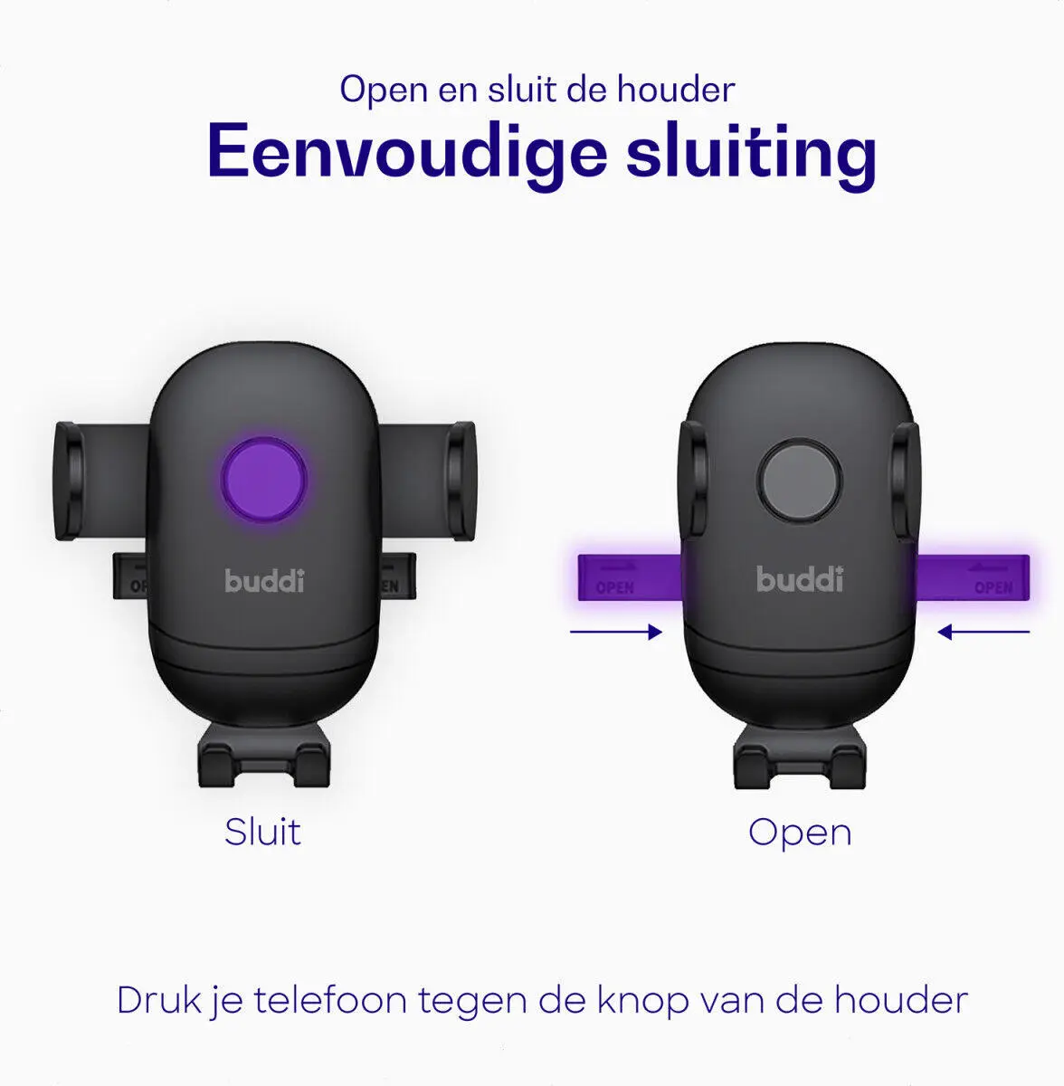 Buddi Way Universele Telefoonhouder Auto met Oplader voor Dashboard/Raam afbeelding 5