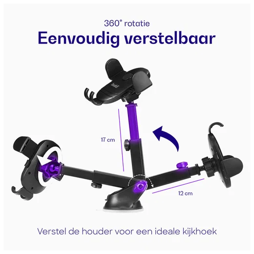 Buddi Way Universele Telefoonhouder Auto met Oplader voor Dashboard/Raam afbeelding 4