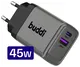 Buddi Power 45W Power Adapter Fast Charge USB-C + USB-A Snellader Grijs afbeelding 1