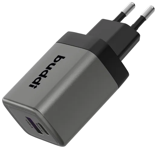 Buddi Power 45W Power Adapter Fast Charge USB-C + USB-A Snellader Grijs afbeelding 9