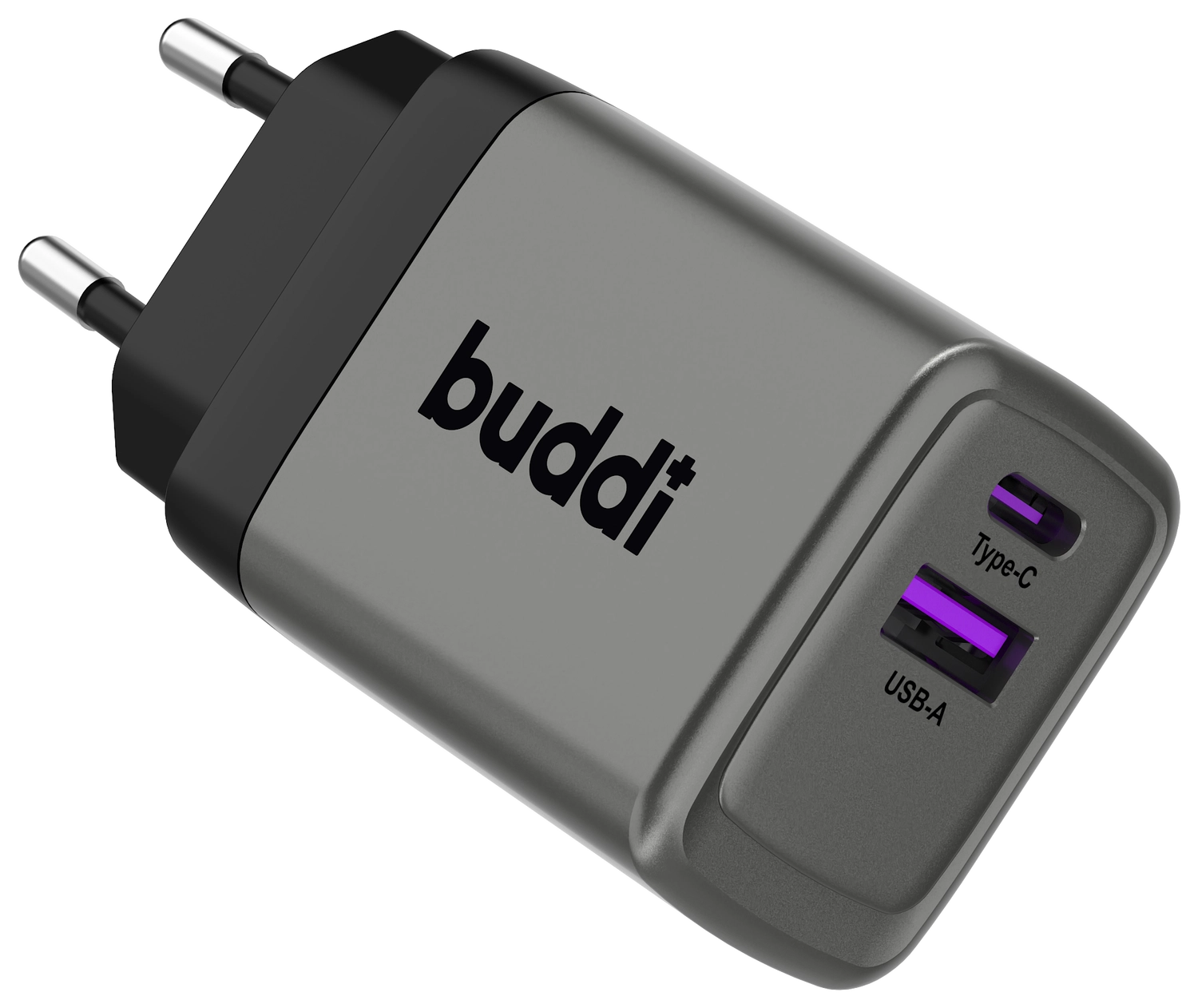 Buddi Power 45W Power Adapter Fast Charge USB-C + USB-A Snellader Grijs afbeelding 15
