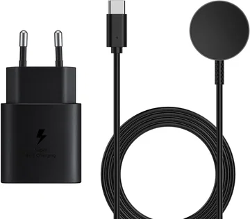 Samsung Galaxy Watch 4/5/6 Oplaadset - Draadloos + 25W Adapter - Zwart