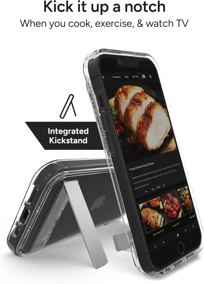 ZAGG Crystal Palace Snap Kickstand iPhone 17e/16e/15/14/13 Hoesje Transparant afbeelding 4