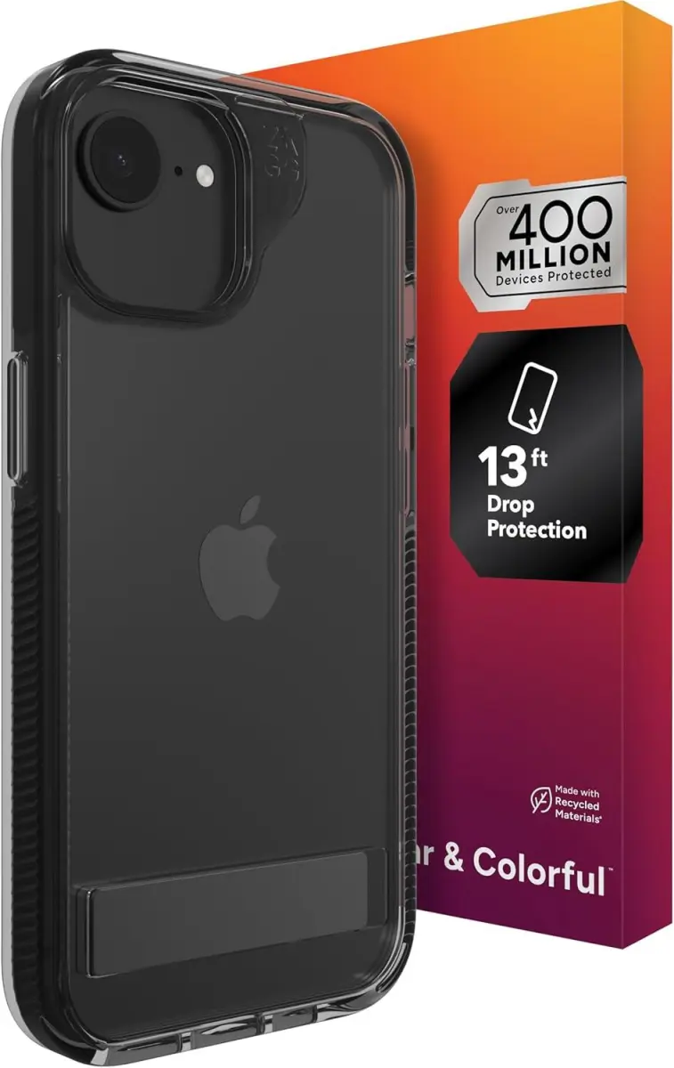 ZAGG Santa Cruz Snap iPhone 17e/16e/15/14/ Hoesje met Kickstand Zwart afbeelding 1