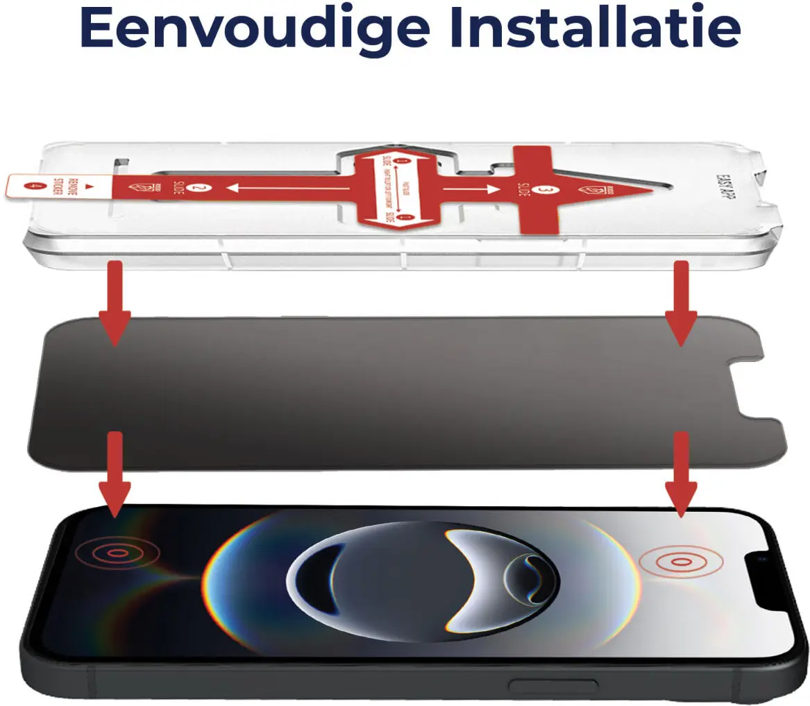 Rosso Apple iPhone 17e / 16e Privacy Glass met Installatietray afbeelding 2