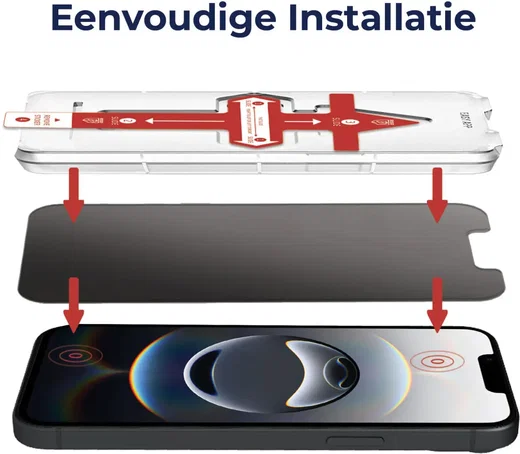 Rosso Apple iPhone 17e / 16e Privacy Glass met Installatietray afbeelding 2