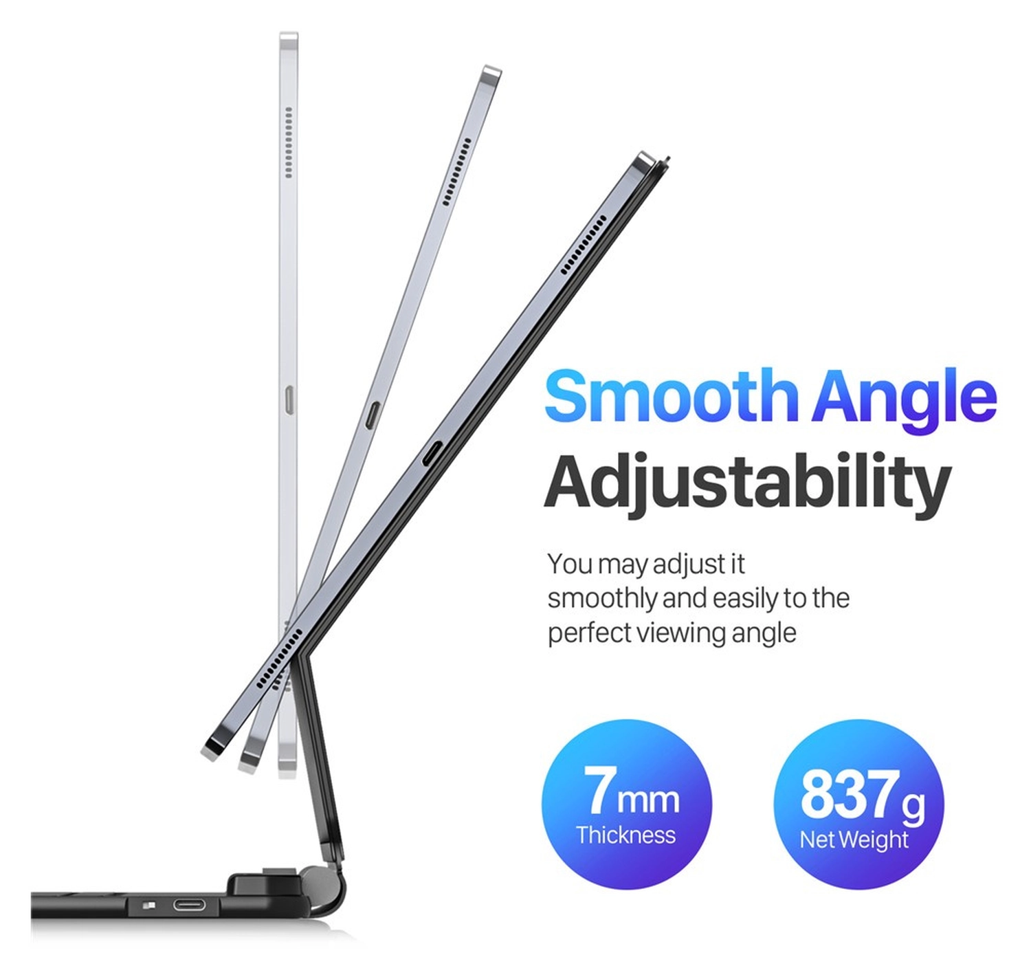 Dux Ducis Samsung Galaxy Tab S10/S9/S8 Ultra Hoes Bluetooth Toetsenbord Zwart afbeelding 13