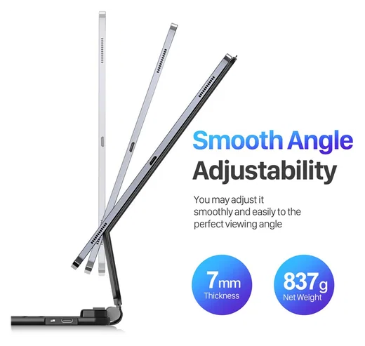 Dux Ducis Samsung Galaxy Tab S10/S9/S8 Ultra Hoes Bluetooth Toetsenbord Zwart afbeelding 13