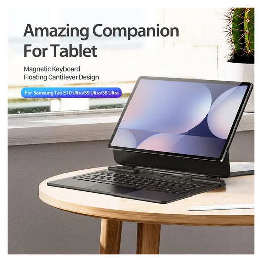 Dux Ducis Samsung Galaxy Tab S10/S9/S8 Ultra Hoes Bluetooth Toetsenbord Zwart afbeelding 9