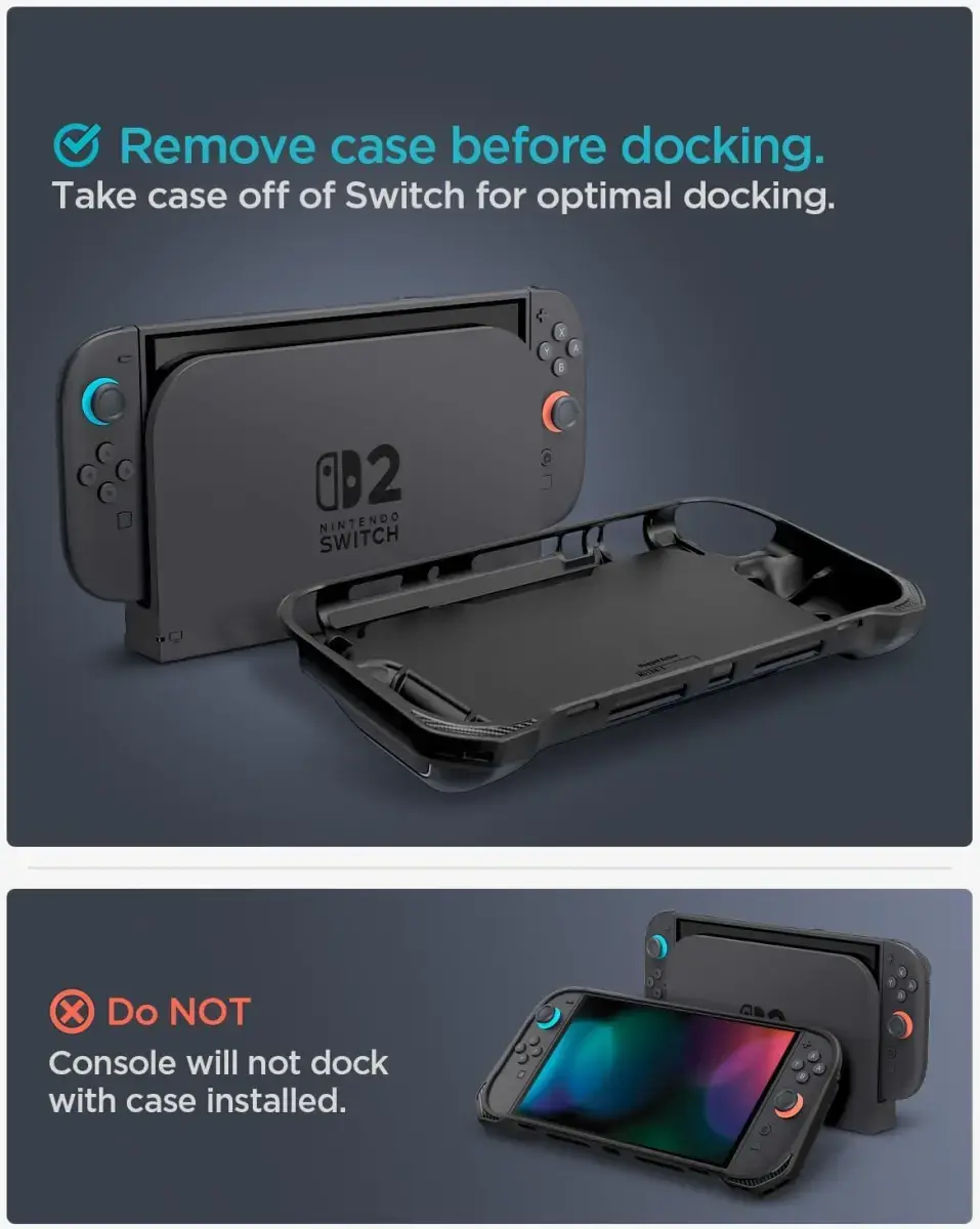 Spigen Rugged Armor Nintendo Switch 2 Hoes met Draagriem Zwart afbeelding 2