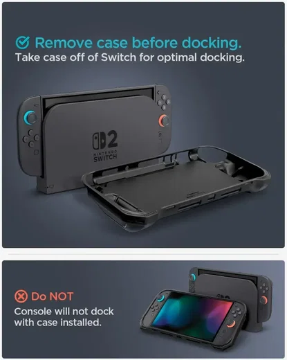 Spigen Rugged Armor Nintendo Switch 2 Hoes met Draagriem Zwart afbeelding 2