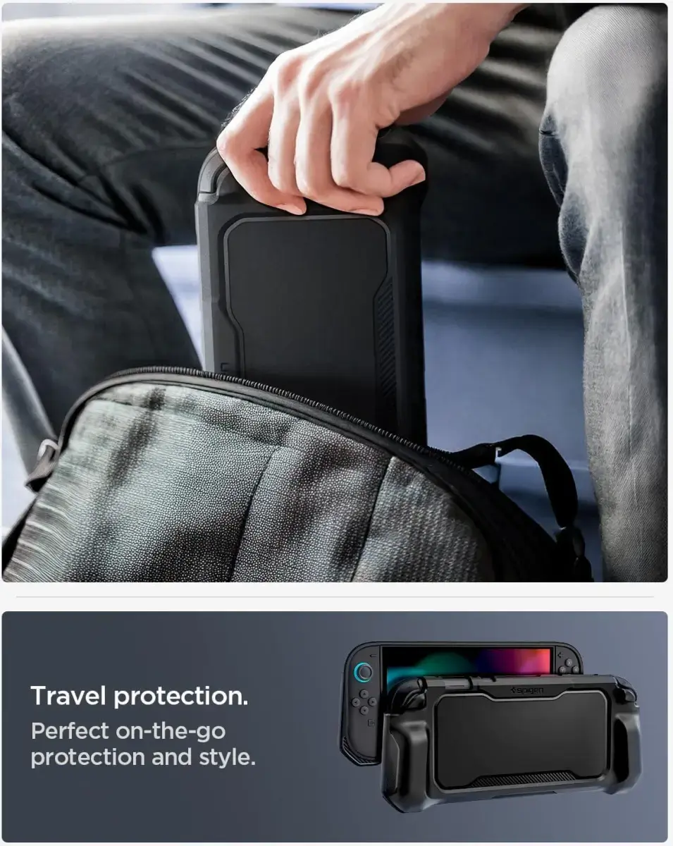 Spigen Rugged Armor Nintendo Switch 2 Hoes met Draagriem Zwart afbeelding 5