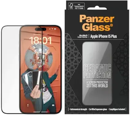 PanzerGlass Ceramic Ultra-Wide Fit iPhone 15 Plus Screen Protector afbeelding 1