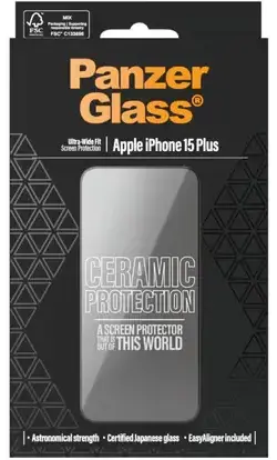 PanzerGlass Ceramic Ultra-Wide Fit iPhone 15 Plus Screen Protector afbeelding 4