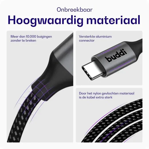 Nintendo Switch / Switch 2 - 45W Buddi Autolader met 3M USB-C naar USB-C kabel afbeelding 11