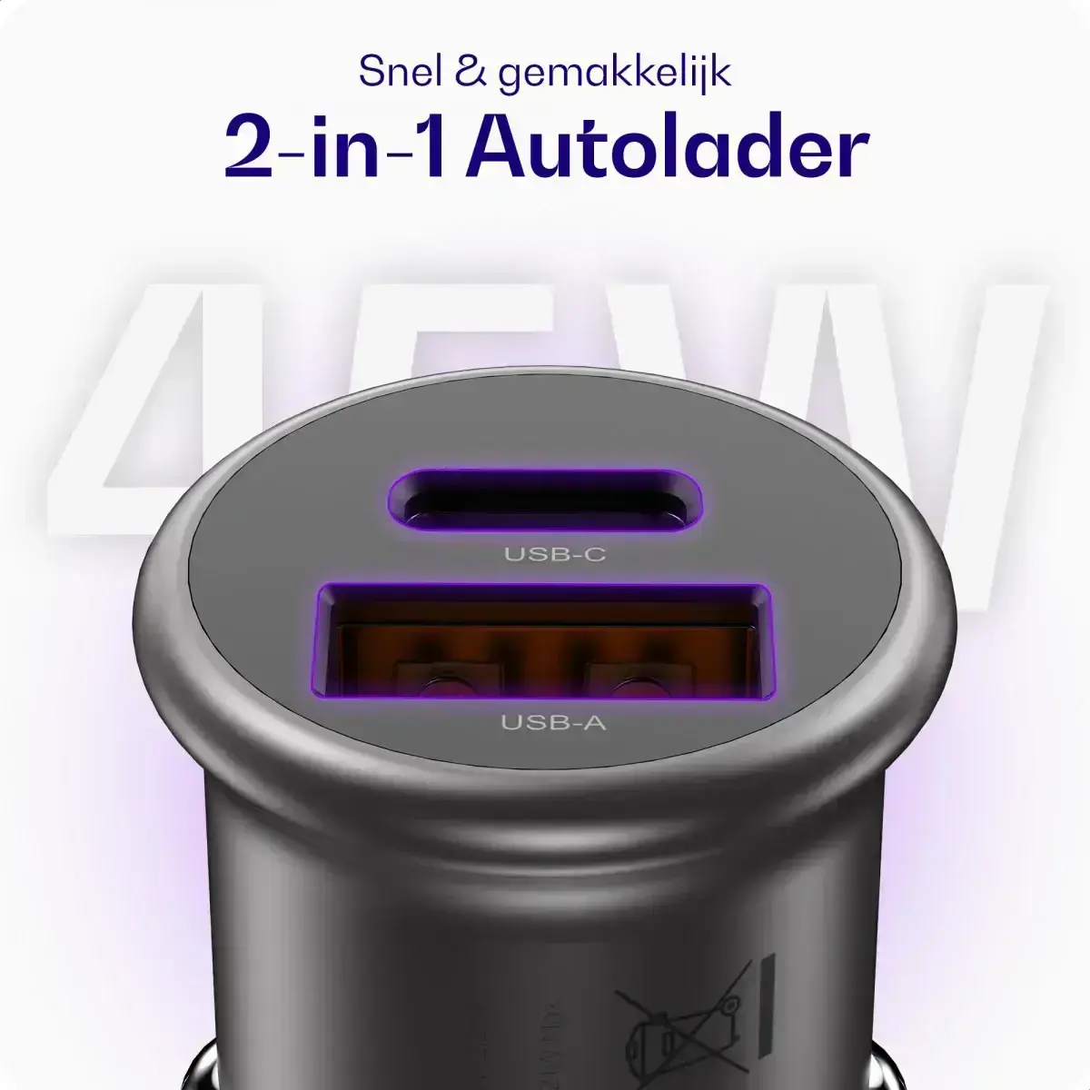 Nintendo Switch / Switch 2 - 45W Buddi Autolader met 3M USB-C naar USB-C kabel afbeelding 6