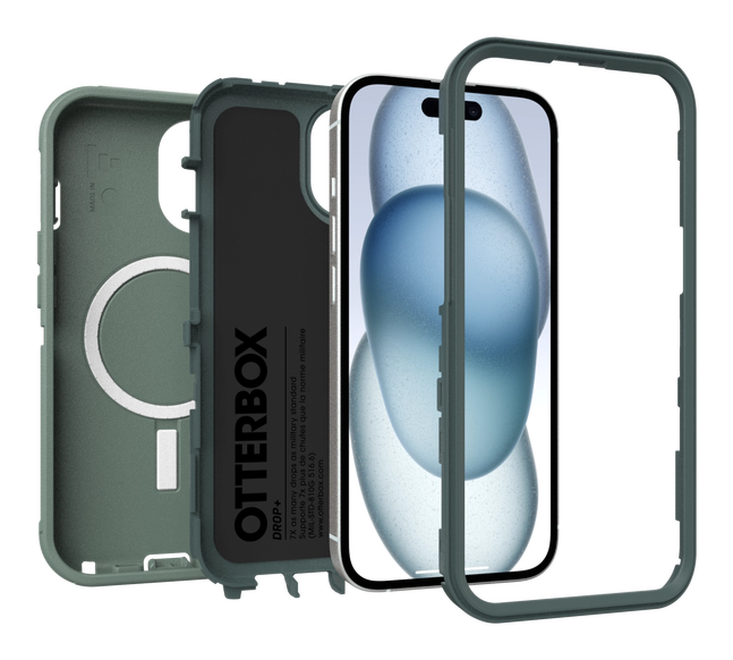 OtterBox Defender MagSafe Apple iPhone 17e / 16e / 15 / 14 / 13 Hoesje Groen afbeelding 3