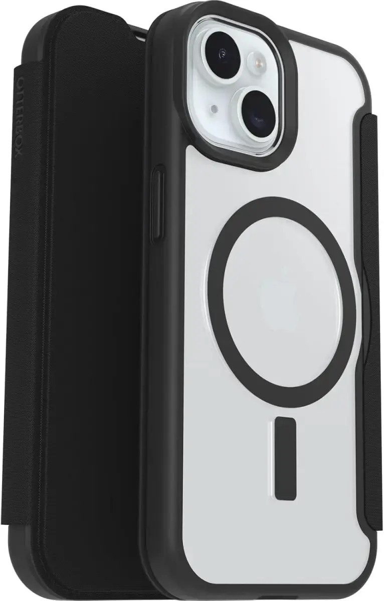 OtterBox React Folio Apple iPhone 15/14/13 Hoesje Book Case Zwart Transparant afbeelding 2