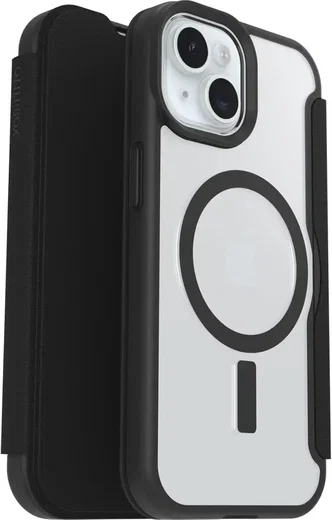 OtterBox React Folio Apple iPhone 15/14/13 Hoesje Book Case Zwart Transparant afbeelding 2
