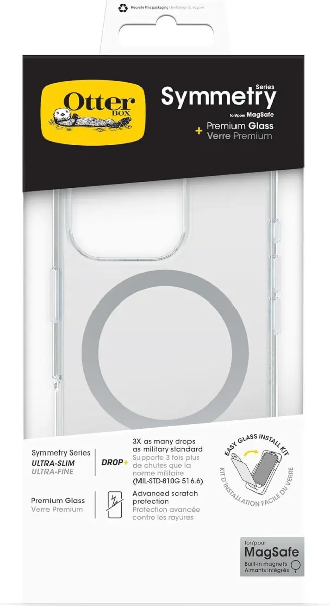 OtterBox Symmetry iPhone 16 Pro Hoesje MagSafe Transparant + Screen Protector afbeelding 6