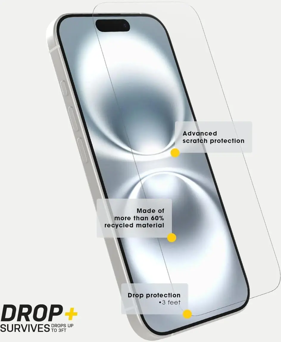 OtterBox Premium Glass Apple iPhone 16 Screen Protector Tempered Glass afbeelding 3