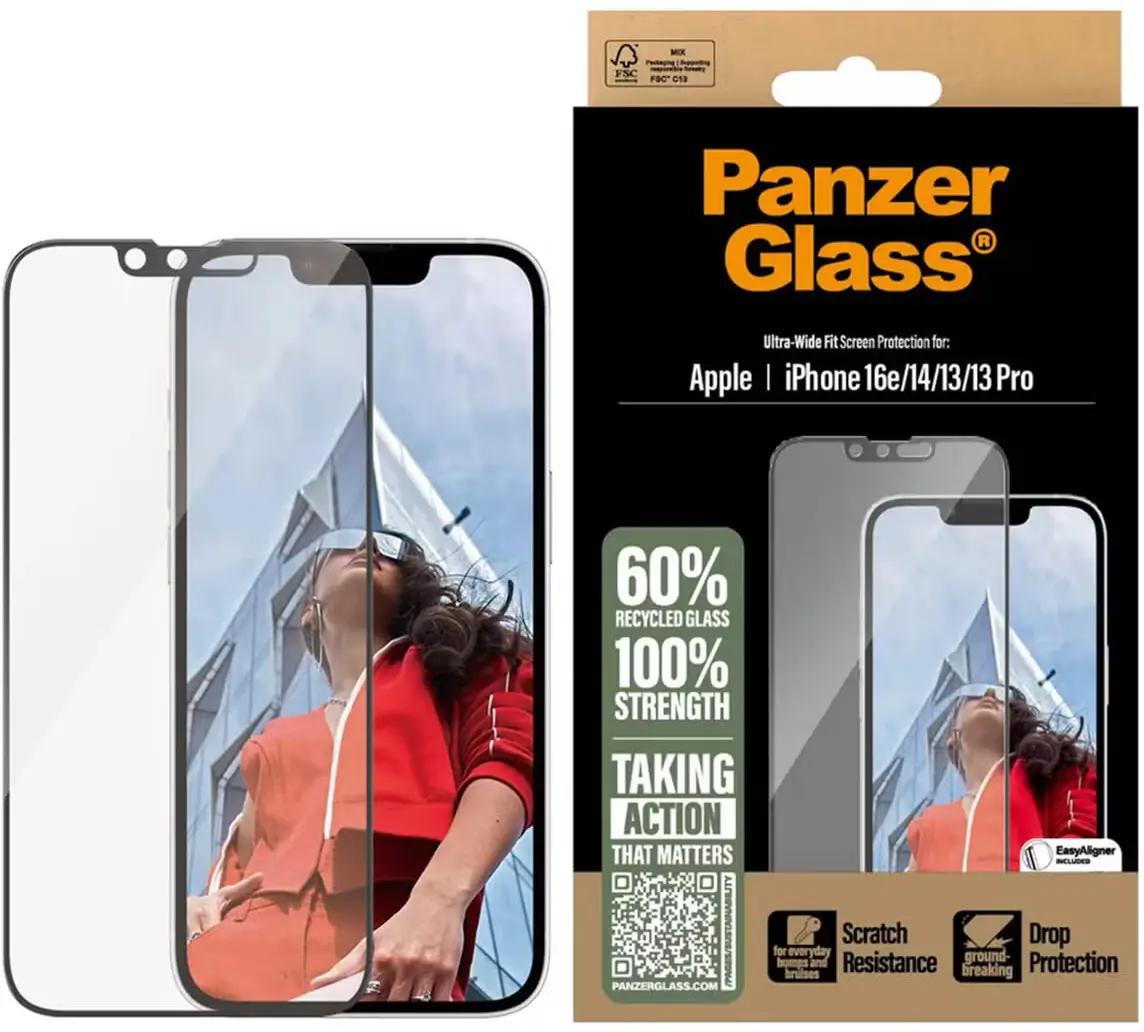 PanzerGlass Ultra-Wide iPhone 17e/16e/15/14/13 Screen Protector Anti-Bacterieel afbeelding 4
