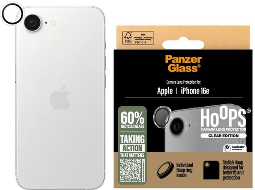 PanzerGlass Hoops Rings Apple iPhone 17e / 16e Camera Lens Protector Glas afbeelding 1