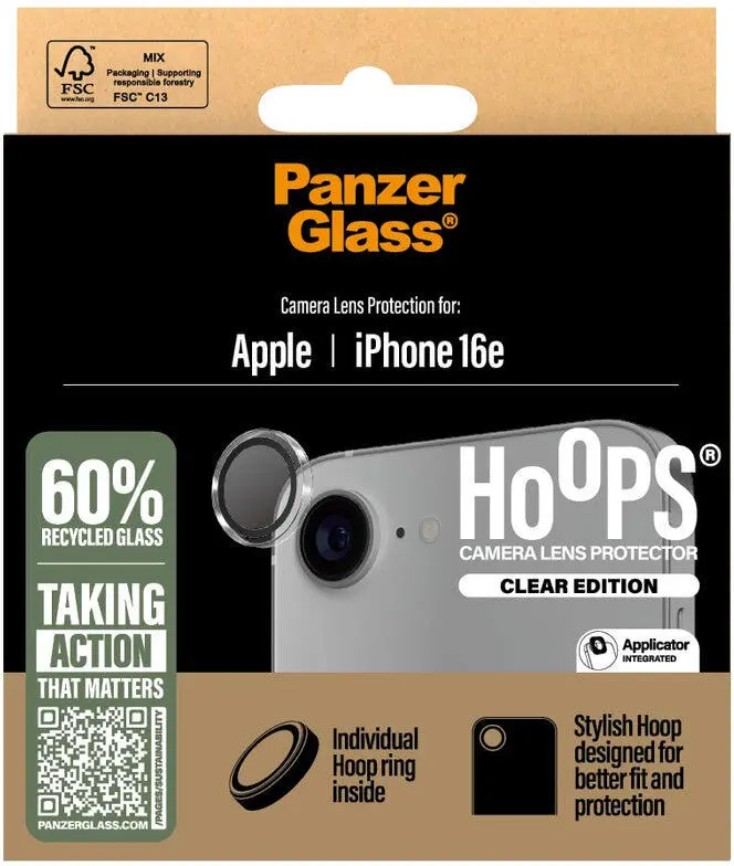 PanzerGlass Hoops Rings Apple iPhone 17e / 16e Camera Lens Protector Glas afbeelding 2